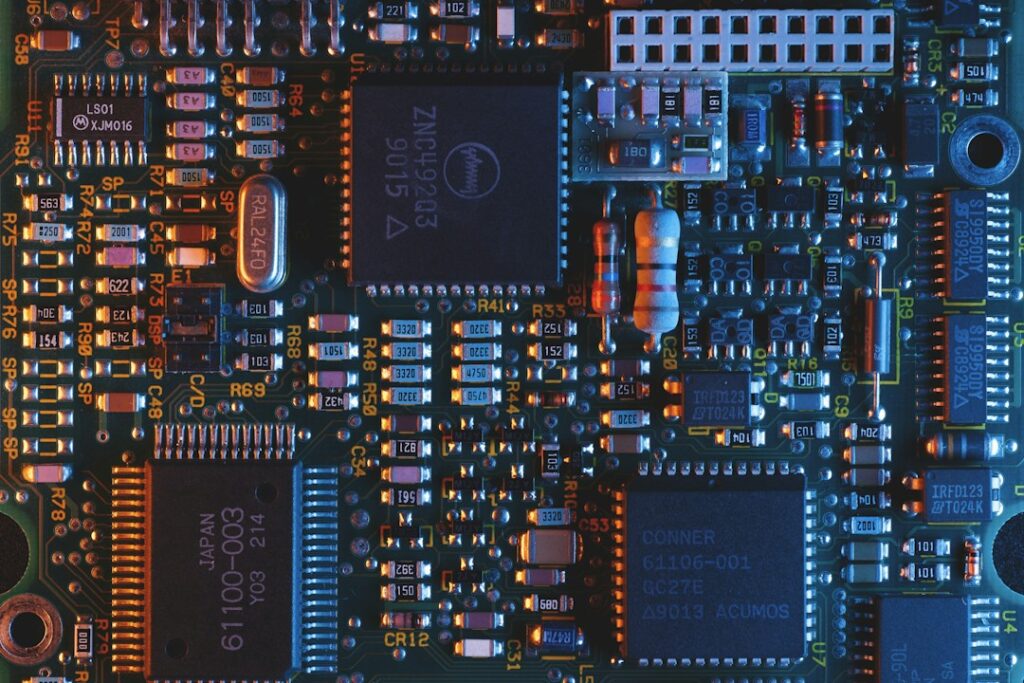 Close-up of an electronic circuit board — illustrative photograph